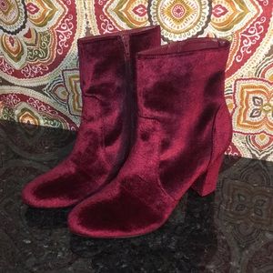 Fancy burgundy madden girl ankle boots 3” heel